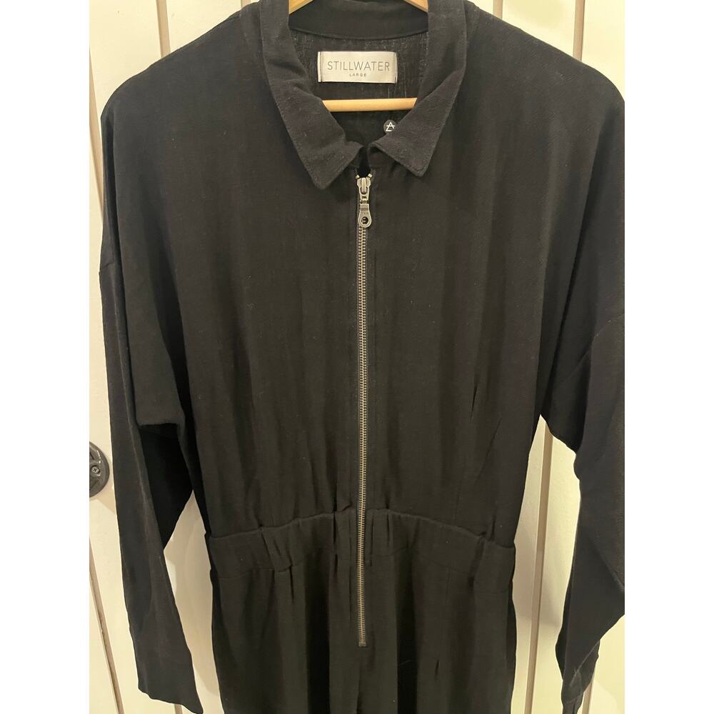 Stillwater Jumpsuit Black Zip Up SZ Large